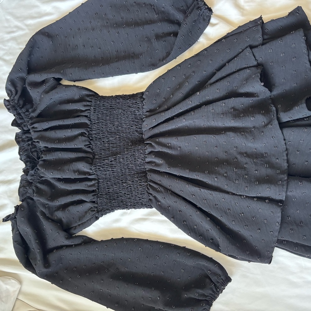 Black Smocked Romper